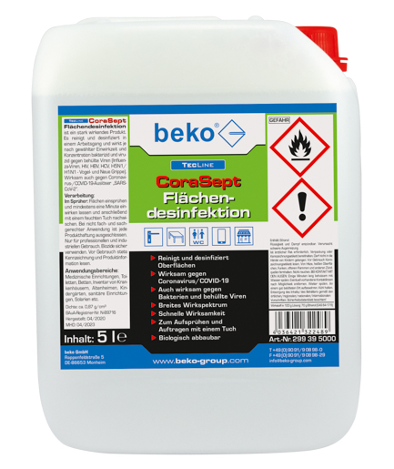 Beko TecLine CoraSept 5,0 lt Flächendesinfektion 299395000